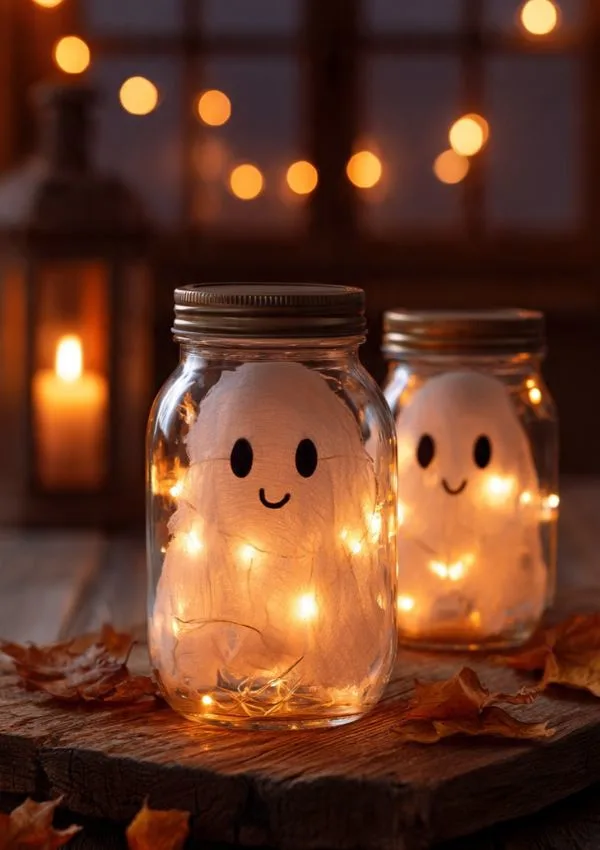 Mason Jar Ghost Lanterns
