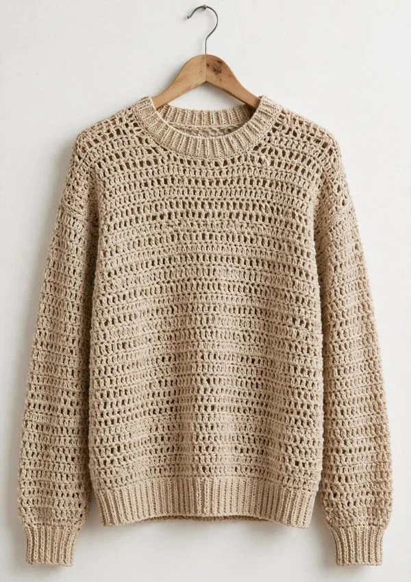 Classic Crochet Pullover Sweater