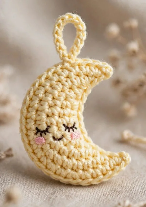 Crochet Moon Charm