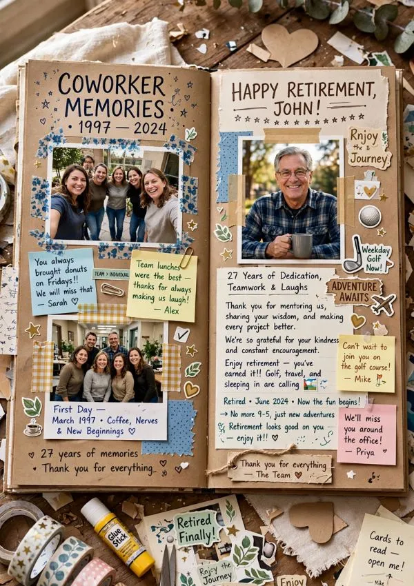 DIY Coworker Memory Scrapbook