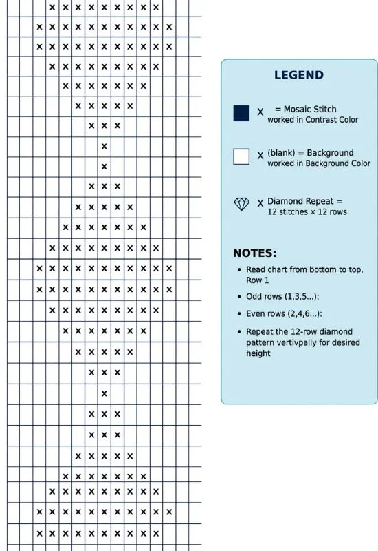 Diamond Mosaic Crochet Chart
