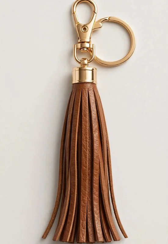 Faux Leather Tassel Keychain