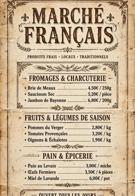 French Typography Printable