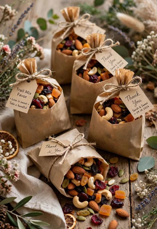 Homemade Trail Mix Favor Bags