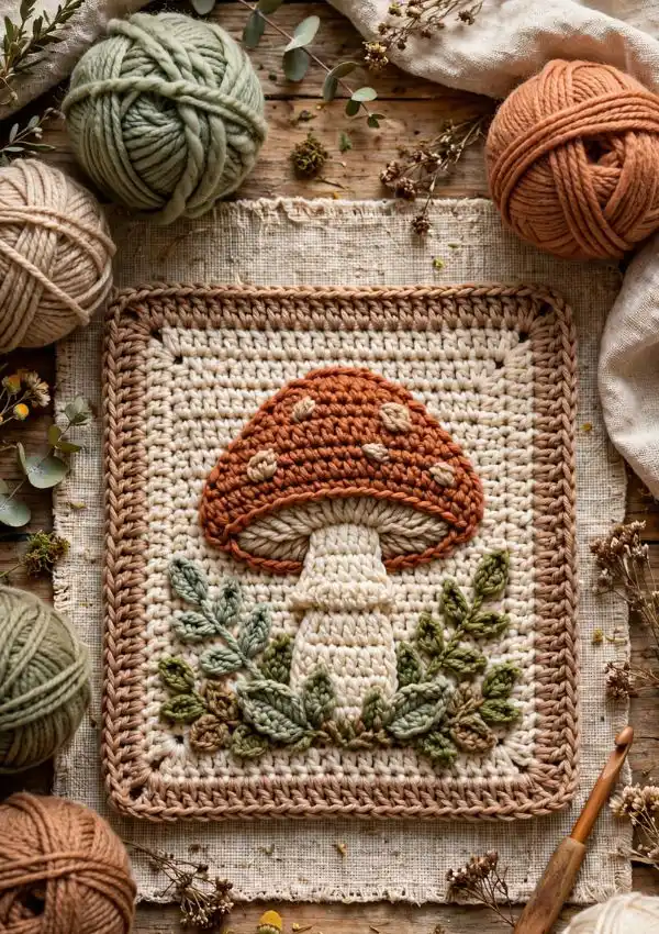 Mushroom Tapestry Square