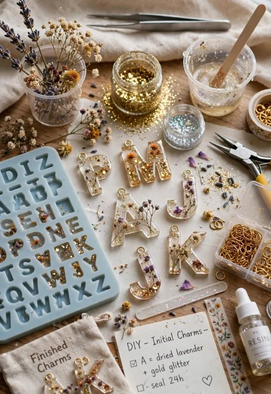 Personalized Initial Resin Charm