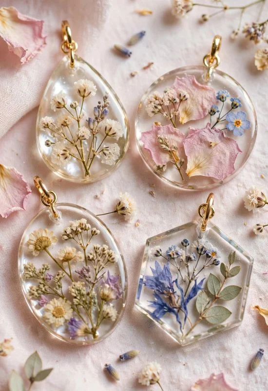 Resin Dried Flower Charm