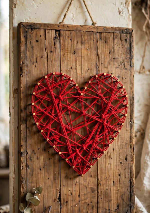 String Art Heart wall