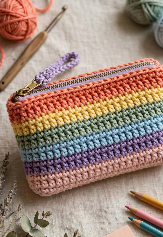 Striped Pencil Case