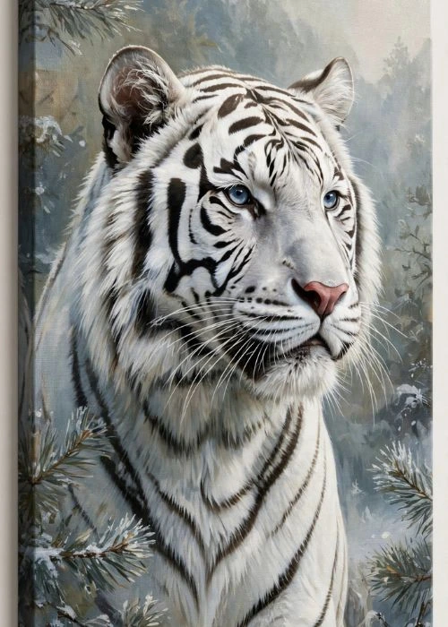 White Tiger Canvas Wall Art