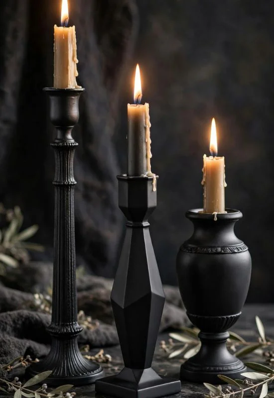 Black Candle Holders