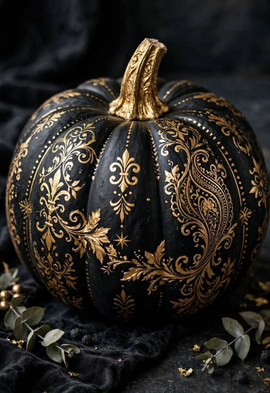 Black and Gold Pumpkin paint