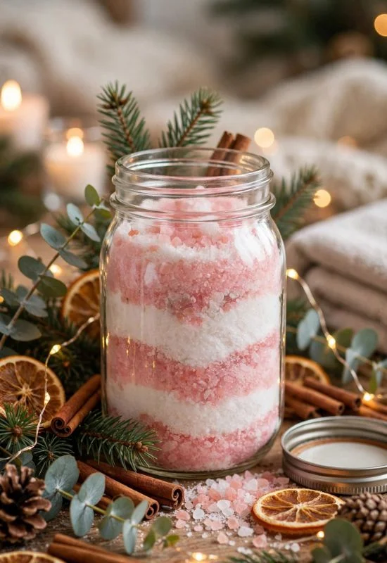 DIY Christmas Bath Salt Jar