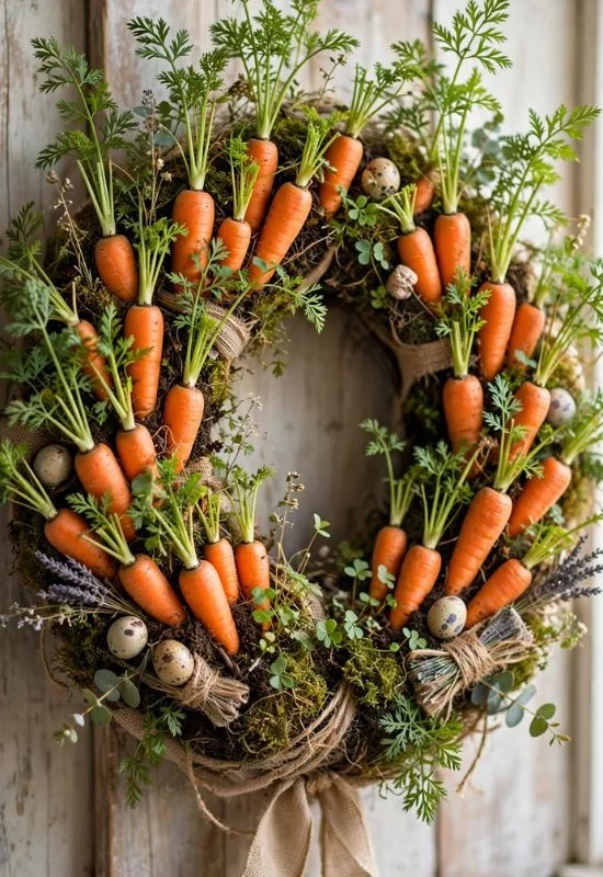 Easter Carrot Patch Wreath