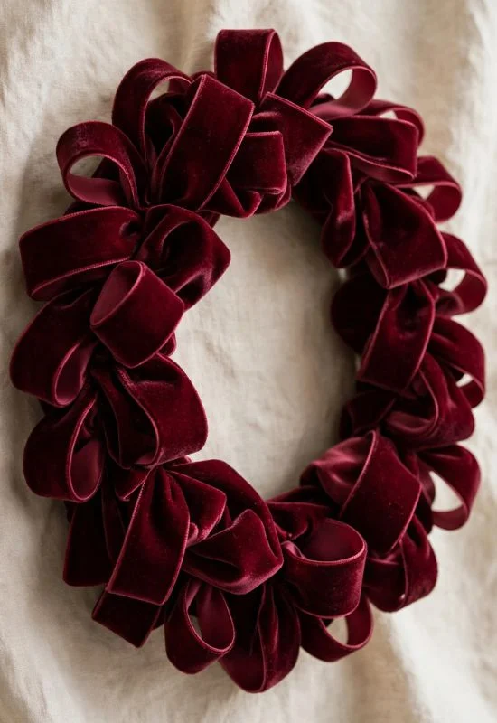 Elegant Velvet Ribbon Wreath