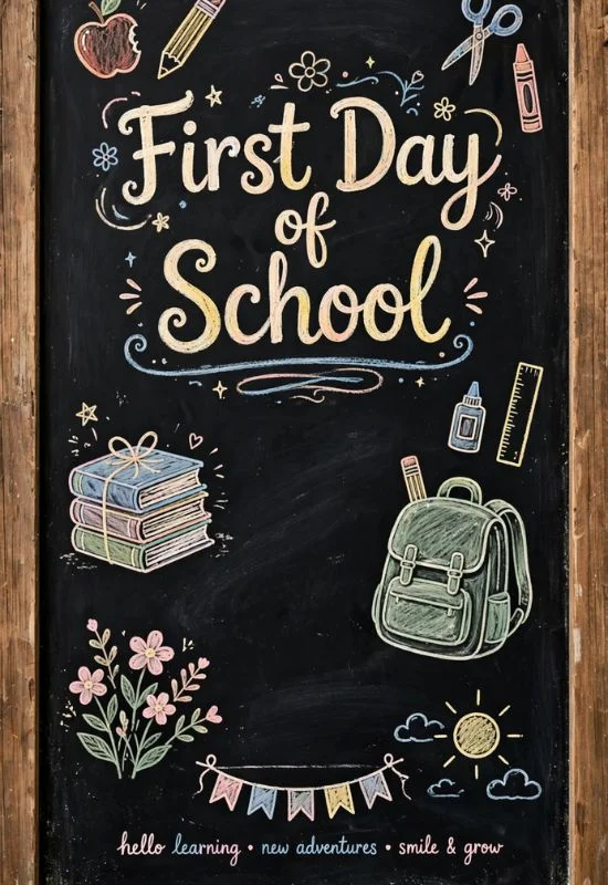 First Day of School Chalkboard Sign 