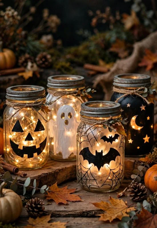 Halloween Mason Jar Lanterns 
