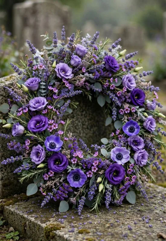 Lavender Memorial Wreath