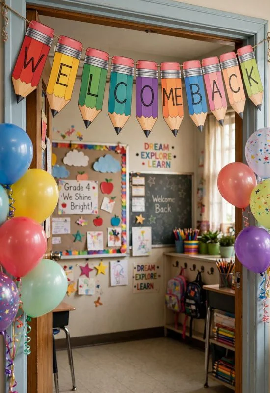 Pencil Welcome Back Banner