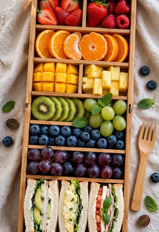 Rainbow Fruit and Sandwich Box