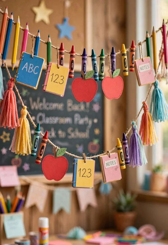School Supply Garland