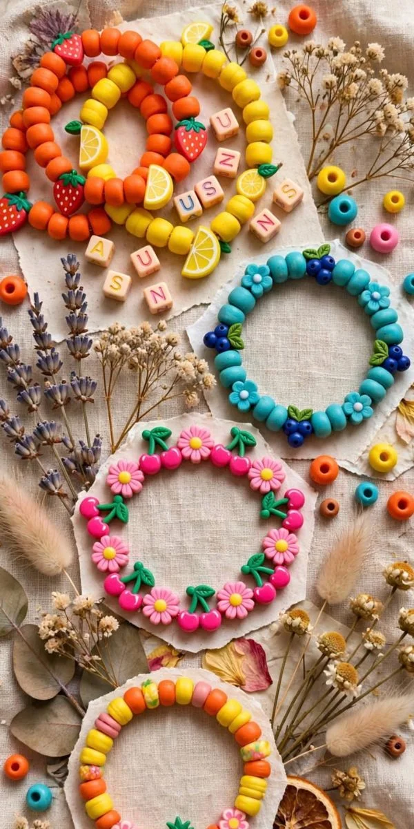 Colorful & Playful Clay Bead Bracelets