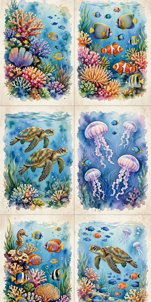 Colorful Underwater Painting Ideas
